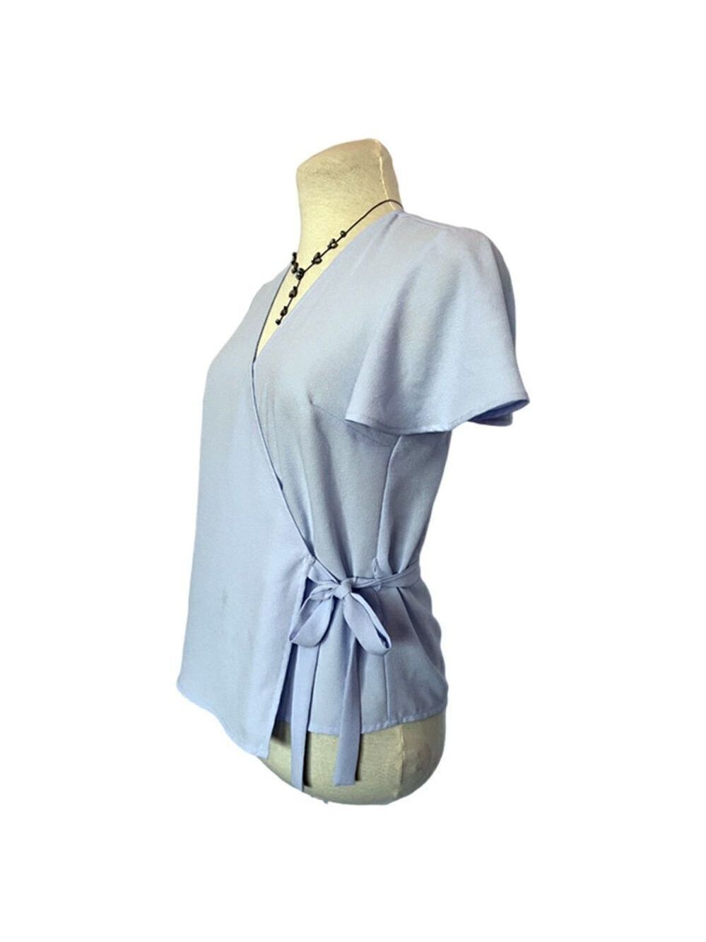 1.STATE Women's Blue Wrap Top Size XS